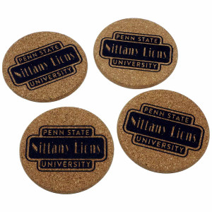 cork coasters 4 pack with Penn State University Nittany Lions